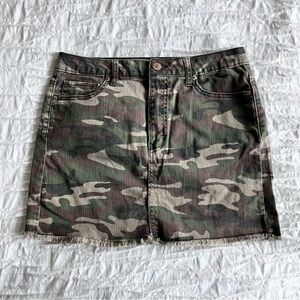 Forever 21- Green and Brown Camo Denim Mini Skirt